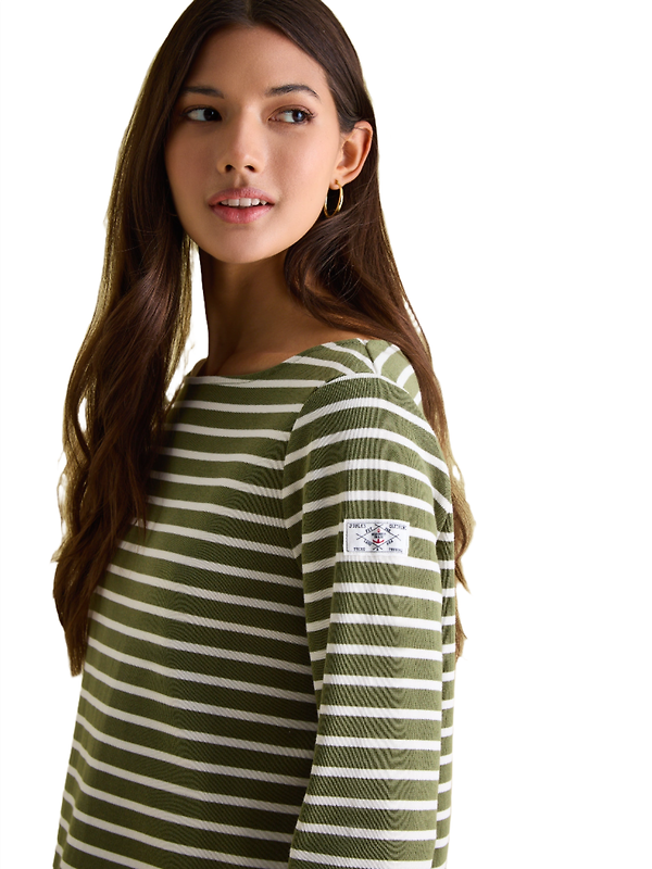 Joules Women's Harbour Long Sleeve Top - Green Stripe Image 5