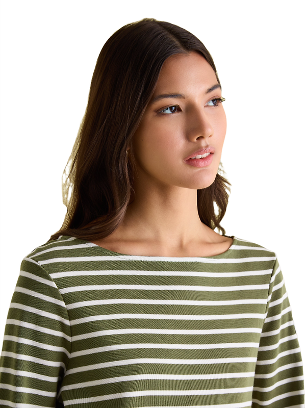 Joules Women's Harbour Long Sleeve Top - Green Stripe Image 6