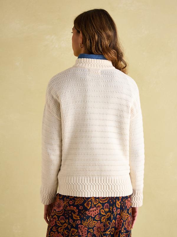 Joules Women's Bernie Crew Neck Textured Jumper - Cream Image 3