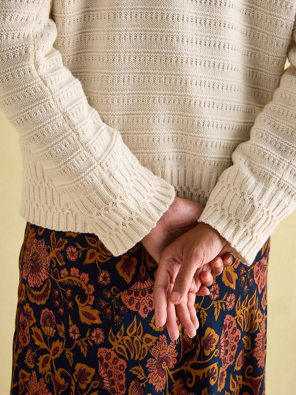 Joules Women's Bernie Crew Neck Textured Jumper - Cream Image 6