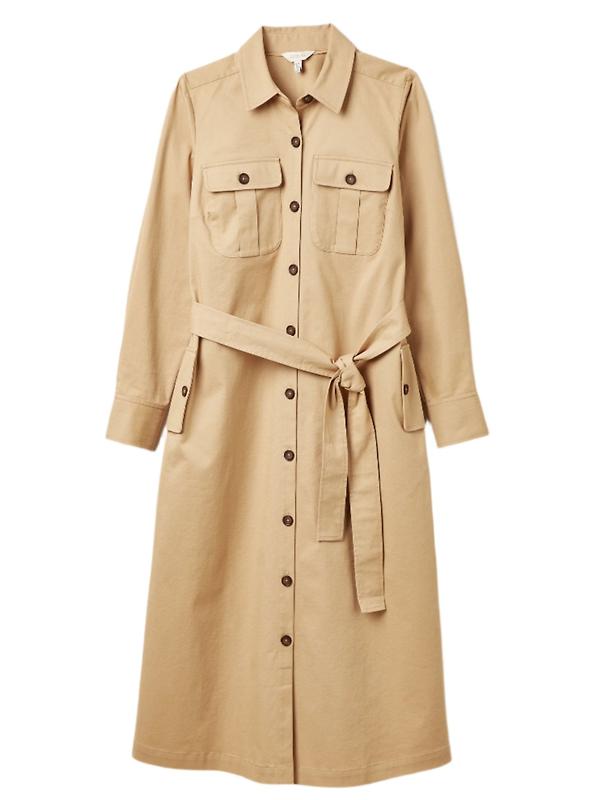 Joules Women's Meredith Midi Shirt Dress - Tan Brown Product Image