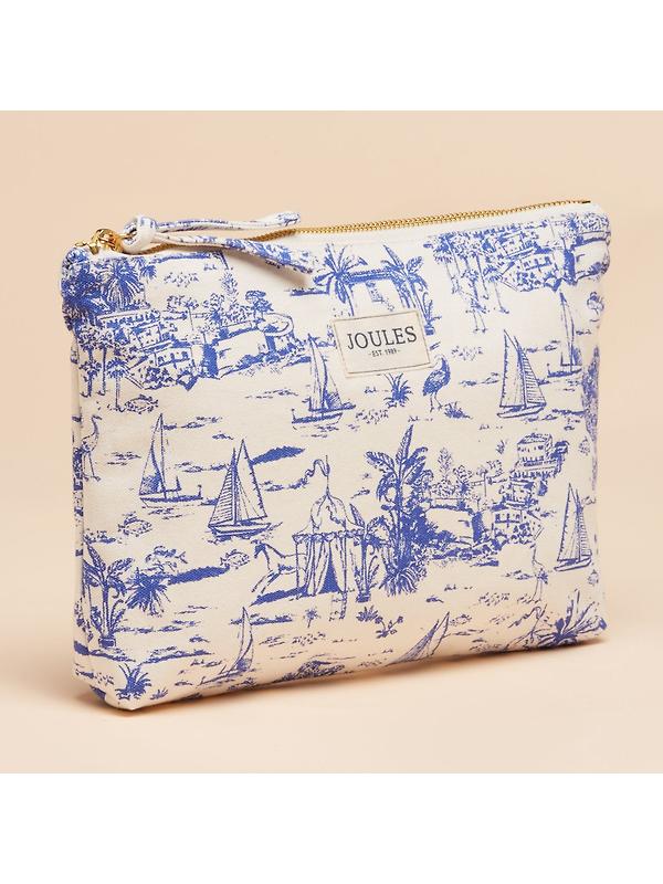 Joules Women's Carrywell Zip Pouch - Blue Toile Image 2