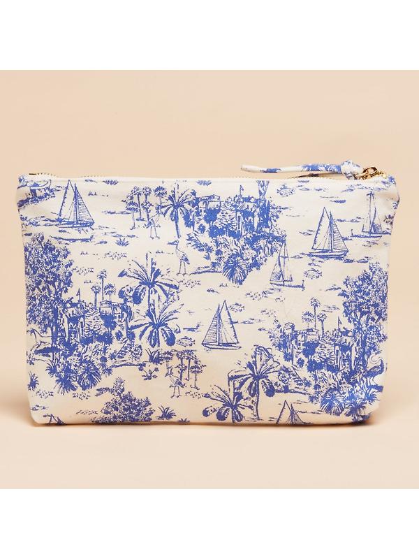 Joules Women's Carrywell Zip Pouch - Blue Toile Image 3