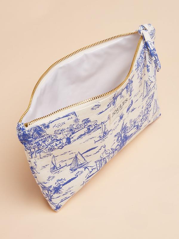 Joules Women's Carrywell Zip Pouch - Blue Toile Image 4