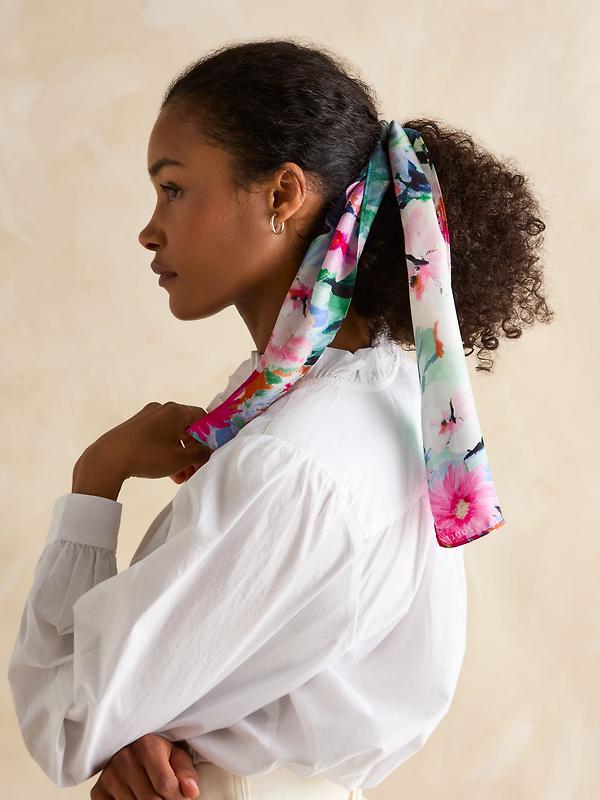 Joules Women's Highgrove Skinny Scarf - Multi Floral Image 3