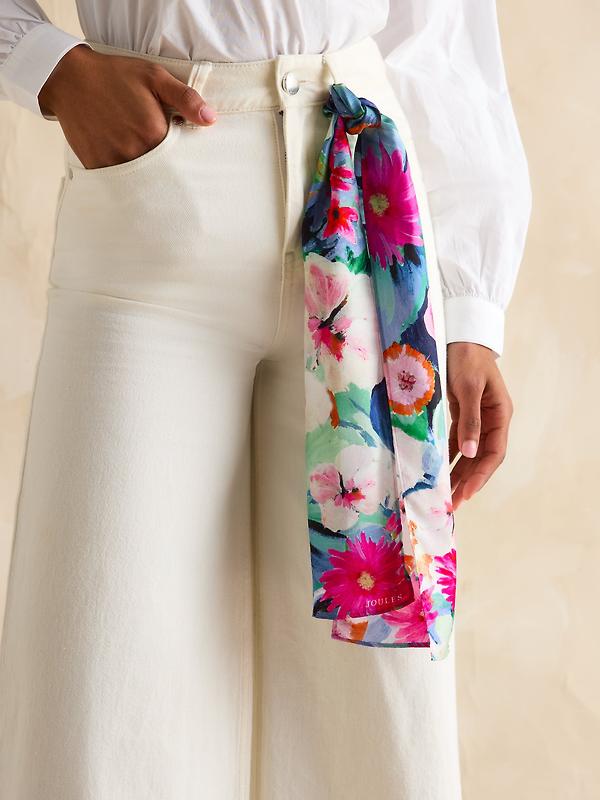 Joules Women's Highgrove Skinny Scarf - Multi Floral Image 4