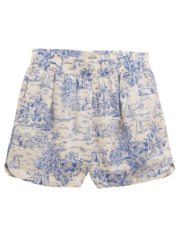 Product image of Joules Women's Linen Shorts - Blue Toile