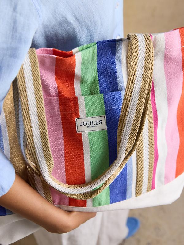 Joules Women's Promenade Canvas Tote Bag - Multi Stripe Image 4