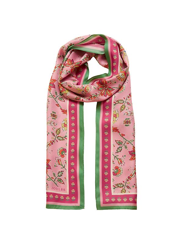Joules Women's Windsor Silk Scarf - Pink Image 1