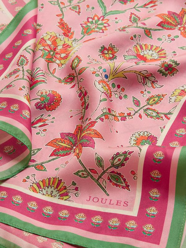Joules Women's Windsor Silk Scarf - Pink Image 5