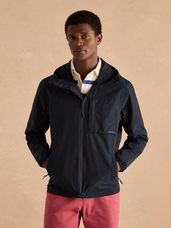 Joules Men's Ayston Lightweight Waterproof Coat - Navy Blue Image 2