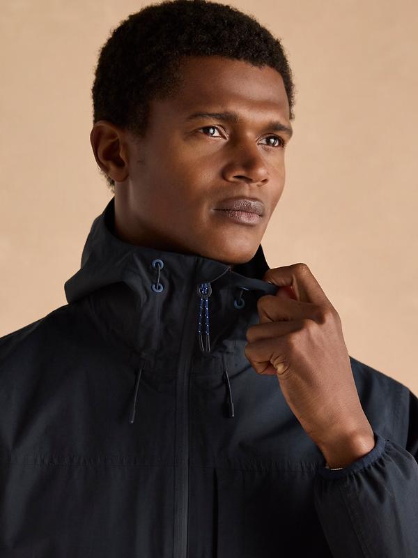 Joules Men's Ayston Lightweight Waterproof Coat - Navy Blue Image 9