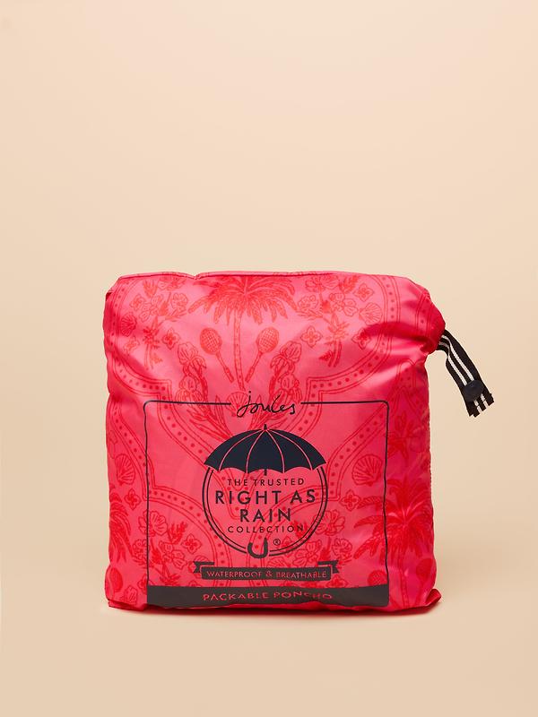 Joules Women's Elstow Packable Poncho - Pink Image 8