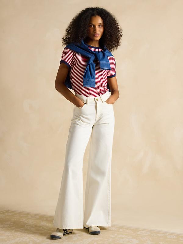 Joules Women's Palazzo Jeans - Ecru Image 4