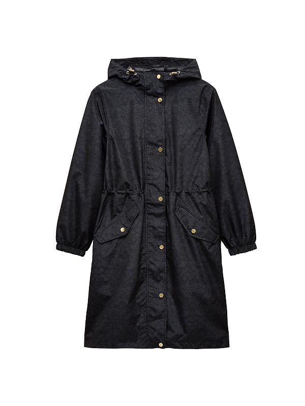 Joules Women's Holkham Waterproof Packable Raincoat - Navy Floral Tonal Image 1