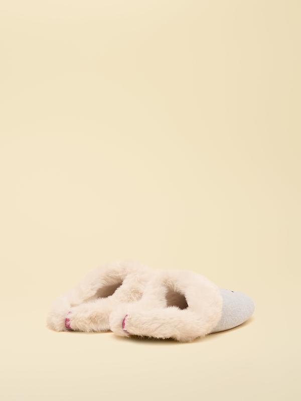 Joules Women's Slippet Luxe Embroidered Slippers - Grey Party Dogs Image 3