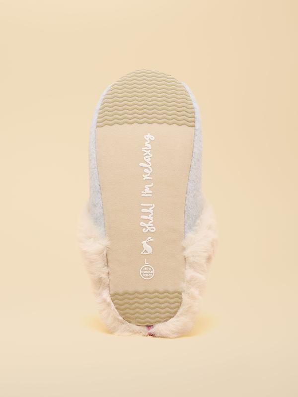Joules Women's Slippet Luxe Embroidered Slippers - Grey Party Dogs Image 5