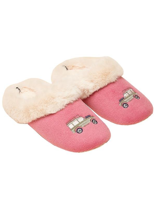 Joules Women's Slippet Luxe Embroidered Slippers - Pink/Cream 4x4 Image 1