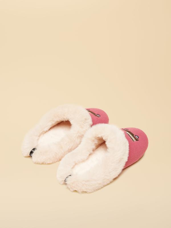 Joules Women's Slippet Luxe Embroidered Slippers - Pink/Cream 4x4 Image 2