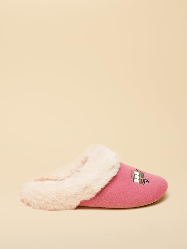 Joules Women's Slippet Luxe Embroidered Slippers - Pink/Cream 4x4 Image 3