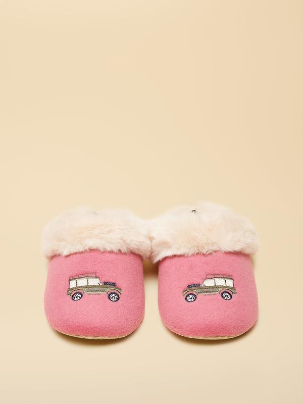 Joules Women's Slippet Luxe Embroidered Slippers - Pink/Cream 4x4 Image 4