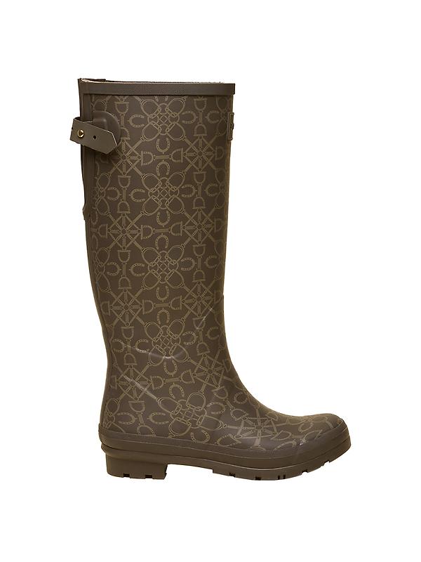 Joules Women's Adjustable Tall Printed Wellies - Brown Image 1