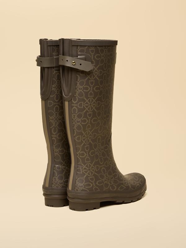 Joules Women's Adjustable Tall Printed Wellies - Brown Image 3