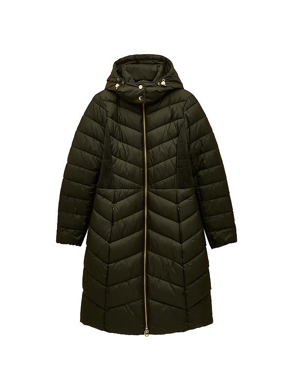 Joules Women's Pembury Showerproof Longline Hooded Coat - Khaki Green Image 1