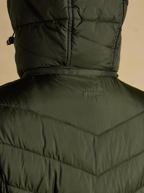 Joules Women's Pembury Showerproof Longline Hooded Coat - Khaki Green Image 9