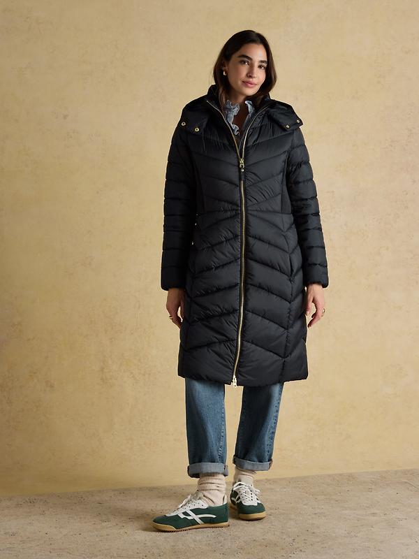 Joules Women's Pembury Showerproof Longline Hooded Coat - Navy Image 2