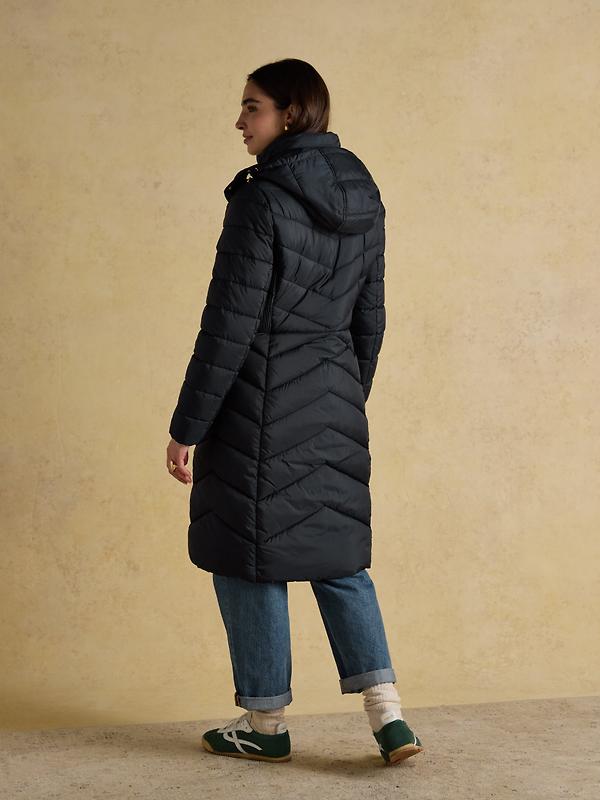 Joules Women's Pembury Showerproof Longline Hooded Coat - Navy Image 3