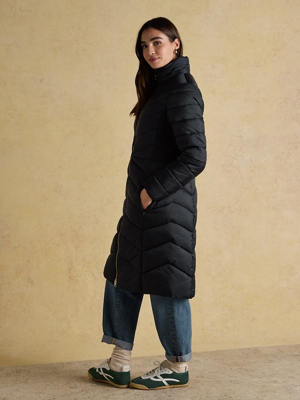 Joules Women's Pembury Showerproof Longline Hooded Coat - Navy Image 8