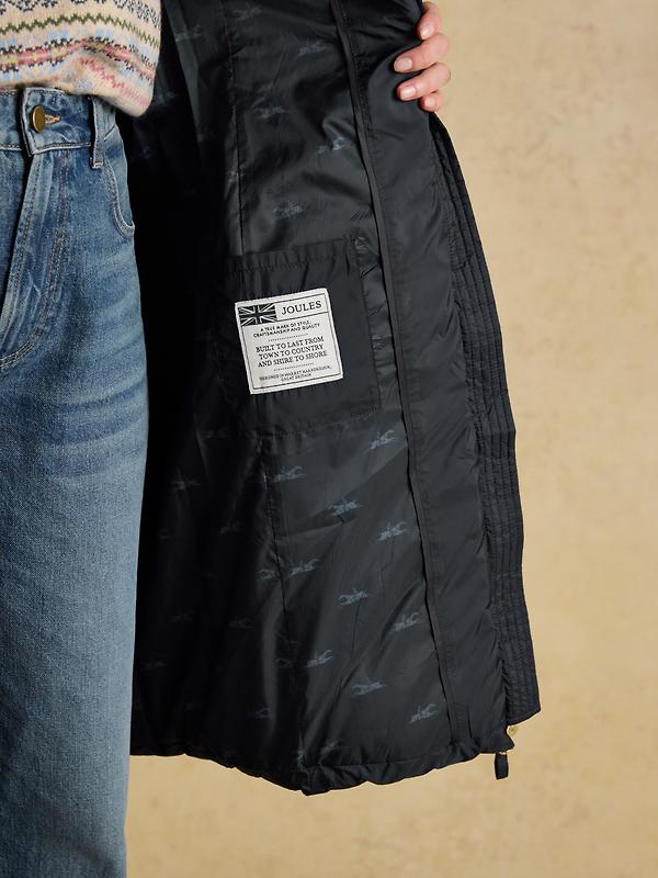 Joules Women's Pembury Showerproof Longline Hooded Coat - Navy Image 11