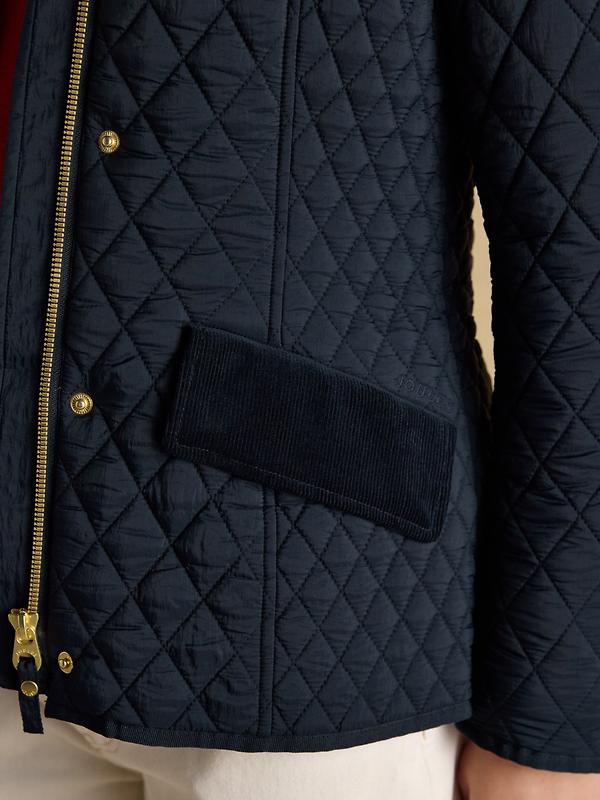 Joules Women's Highclere Showerproof Diamond Quilted Jacket - Navy Image 5