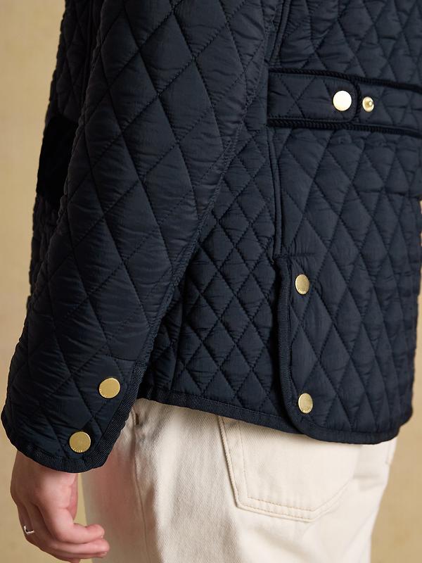 Joules Women's Highclere Showerproof Diamond Quilted Jacket - Navy Image 6