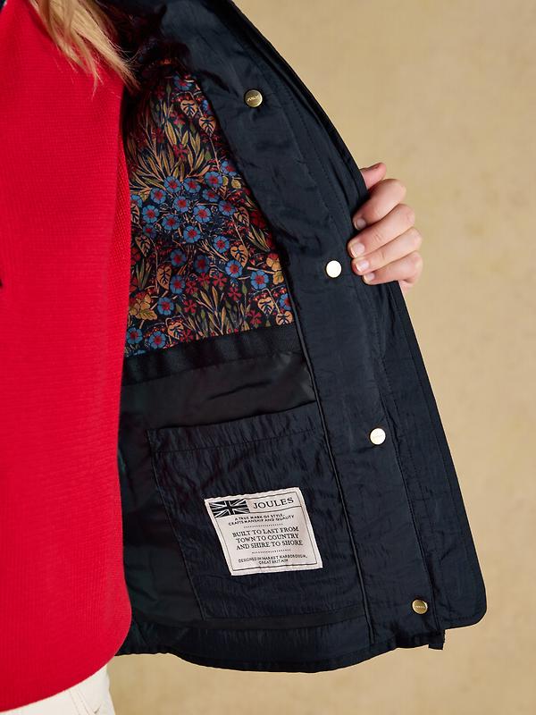 Joules Women's Highclere Showerproof Diamond Quilted Jacket - Navy Image 8