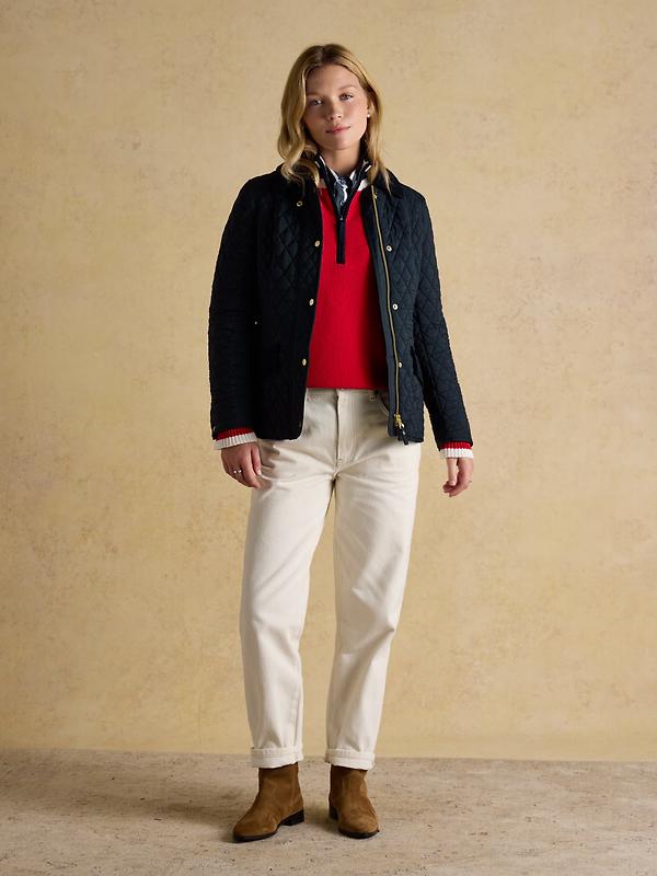 Joules Women's Highclere Showerproof Diamond Quilted Jacket - Navy Image 10