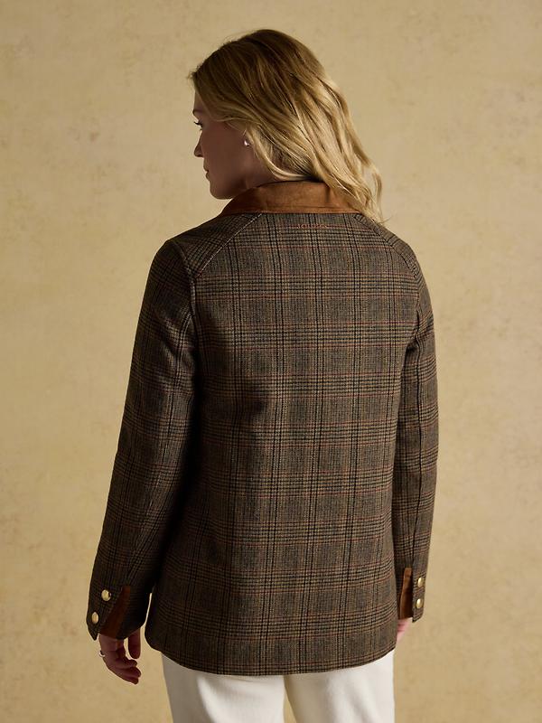 Joules Women's Contemporary Fieldcoat Tweed Jacket - Brown Check Image 3