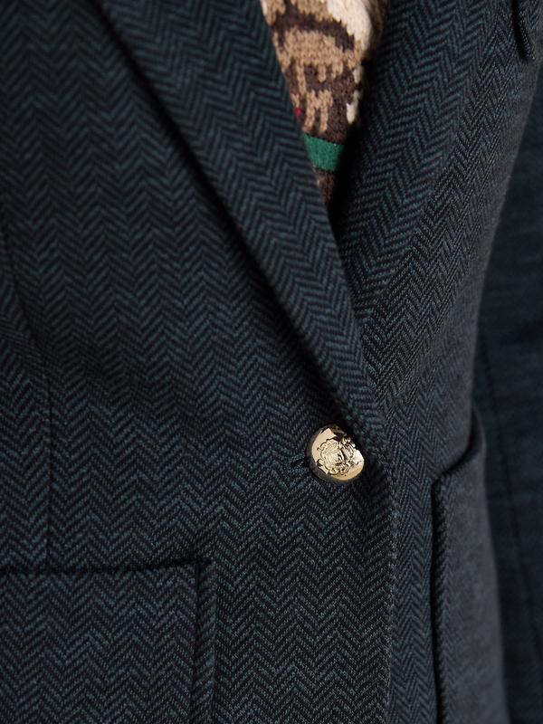 Joules Women's Albury Herringbone Jersey Tweed Blazer - Navy Image 6