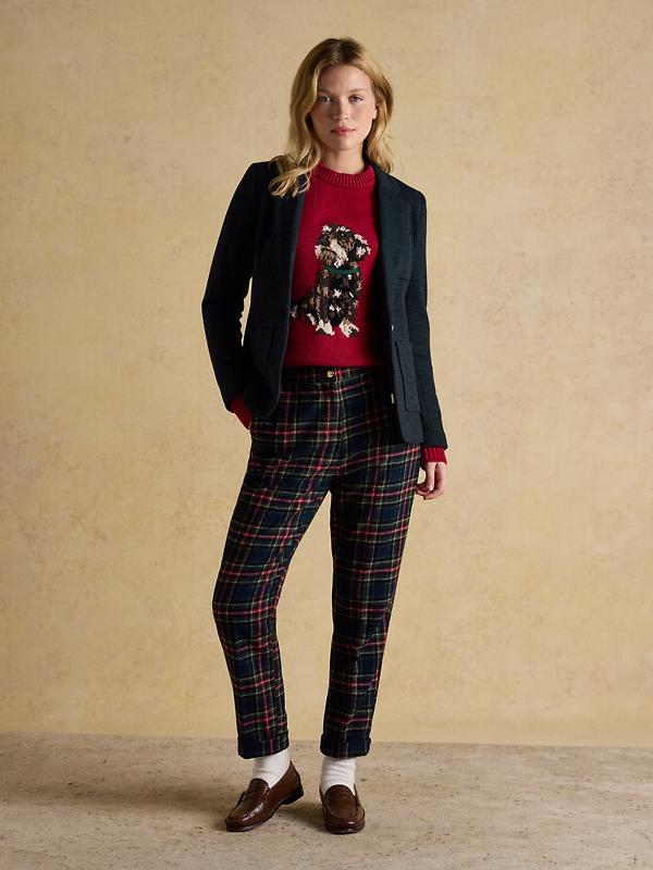 Joules Women's Albury Herringbone Jersey Tweed Blazer - Navy Image 7