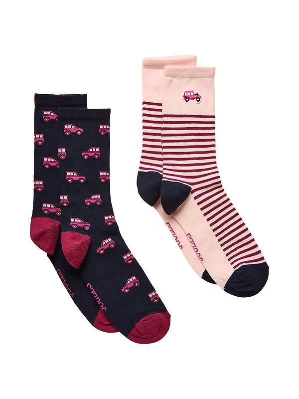 Joules Women's Everyday Socks 2 Pack UK 4-8 - Navy/Pink Image 1
