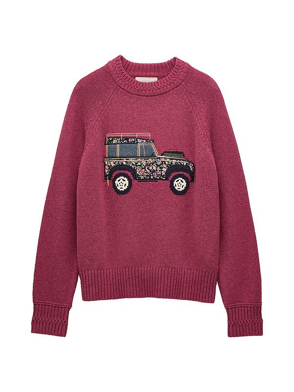 Joules Women's Rutland 4x4 Knitted Intarsia Jumper - Pink Image 1