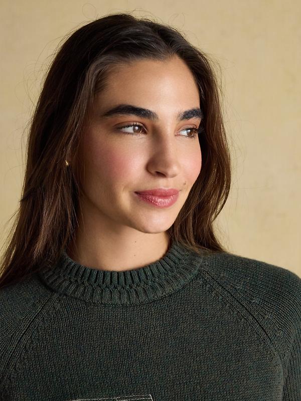 Joules Women's Rutland 4x4 Knitted Intarsia Jumper - Green Image 4