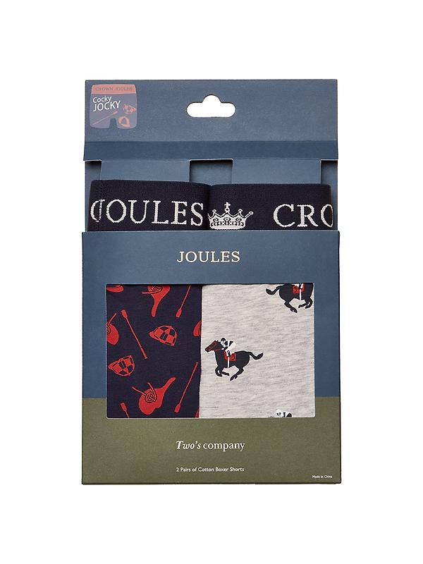 Joules Men's Crown Joules Boxer Briefs 2 Pack - Grey/Navy Image 1