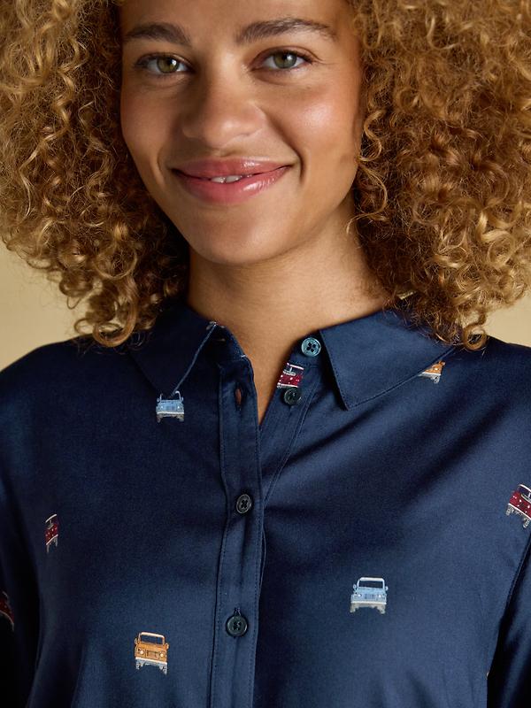 Joules Women's Elvina 4x4 Print Shirt - Navy Image 4