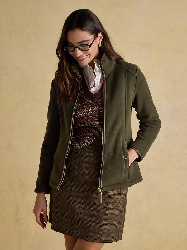 Joules Women's Heritage Full Zip Fleece - Green Image 5