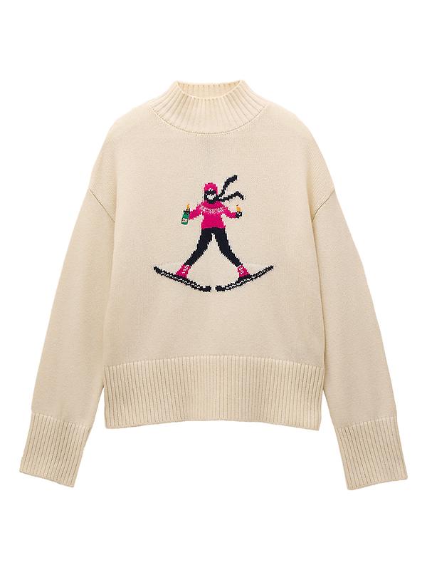 Joules Women's Abigail High Neck Ski Jumper - Cream Image 1