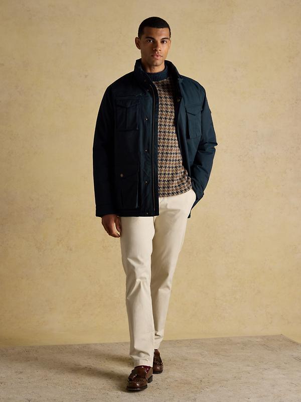 Joules Men's Beckett Waterproof Field Coat With Packable Hood - Navy Image 4