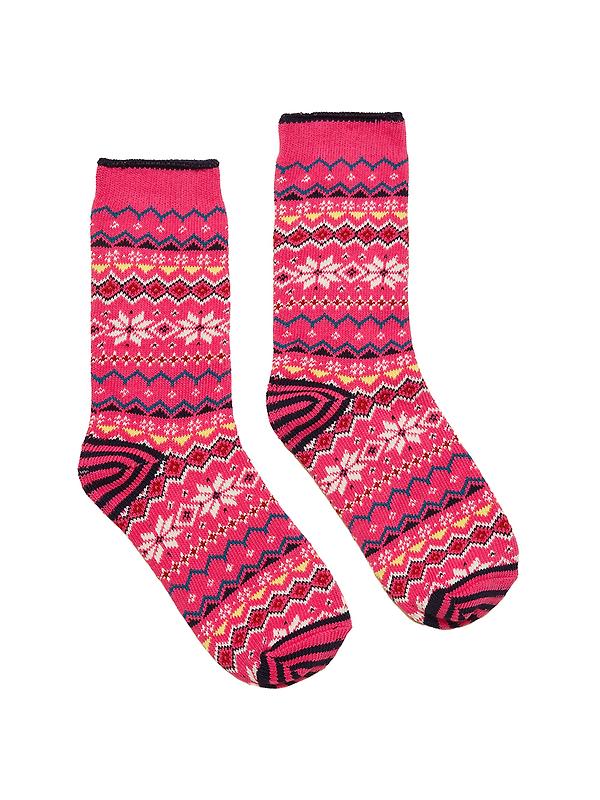 Joules Women's Lucille Fairisle Socks UK 4-8 - Pink Image 1