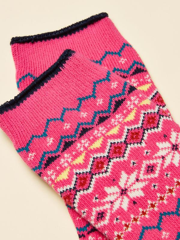 Joules Women's Lucille Fairisle Socks UK 4-8 - Pink Image 2